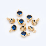 10pcs CZ Paved Charm Pendants 4x6mm, Real Brass, Mini Cubic Zirconia Charms