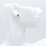 10pcs CZ Rectangle Stud Earrings, 18K Plated Ear Posts, Geometric Findings