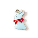 10pcs Bowknot Rabbit Pendant DIY Bracelet Earring Charms Jewelry Accessories