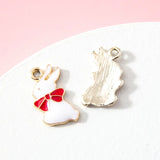 10pcs Bowknot Rabbit Pendant DIY Bracelet Earring Charms Jewelry Accessories