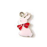 10pcs Bowknot Rabbit Pendant DIY Bracelet Earring Charms Jewelry Accessories