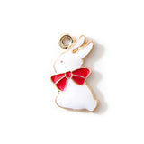 10pcs Bowknot Rabbit Pendant DIY Bracelet Earring Charms Jewelry Accessories