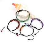 Chakra Stone Yoga Bracelet Crystal Beads Lace-up Bracelet Rainbow Women Jewelry