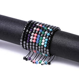 10pcs Braided Hematite Chakra Stone Bead Bracelet Strand
