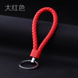 10pcs Braided Leather Keychain Woven Key Chain DIY Pendant Car Key Ring
