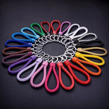 10pcs Braided Leather Keychain Woven Key Chain DIY Pendant Car Key Ring
