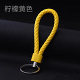 10pcs Braided Leather Keychain Woven Key Chain DIY Pendant Car Key Ring
