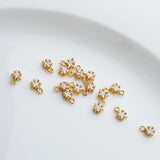 10pcs Brass 14k Plated 7*4.5mm Zircon Star Charms
