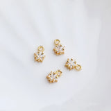 10pcs Brass 14k Plated 7*4.5mm Zircon Star Charms