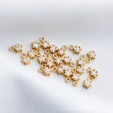 10pcs Brass 14k Plated 7*4.5mm Zircon Star Charms