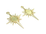 10pcs Brass Star Charms 30x19.5mm Earring Accessories Jewelry Making