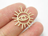 10pcs Sun Eye Earring Charms, Brass Findings, Jewelry Making