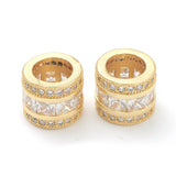 10pcs Brass CZ European Style Bead Large Hole Tube Spacer for DIY Jewelry