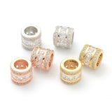 10pcs Brass CZ European Style Bead Large Hole Tube Spacer for DIY Jewelry