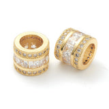 10pcs Brass CZ European Style Bead Large Hole Tube Spacer for DIY Jewelry