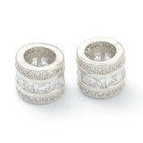 10pcs Brass CZ European Style Bead Large Hole Tube Spacer for DIY Jewelry