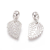 10pcs Brass Crystal CZ European Dangle Charms Beads Pendants Flower for Jewelry