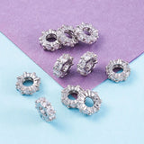 10pcs Brass CZ European Beads Charm Spacer for DIY Jewelry Making 8x3mm