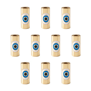 10pcs Brass Enamel Evil Eye Spacer Beads Halloween Easter Jewelry Making