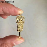 10pcs Brass Filigree Fan Charms 16*32mm Chinese Banana Fan Pendant