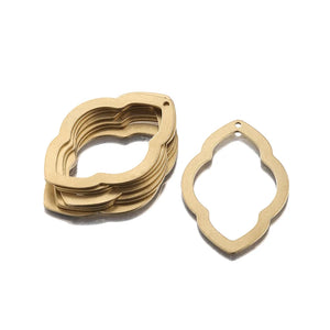 10pcs Brass Geometric Charms Hollow Lips Gourd Shape Pendant DIY Jewelry Making