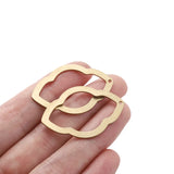 10pcs Brass Geometric Charms Hollow Lips Gourd Shape Pendant DIY Jewelry Making