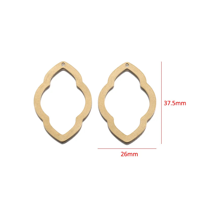 10pcs Brass Geometric Charms Hollow Lips Gourd Shape Pendant DIY Jewelry Making