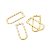 10pcs Brass Plated Geometric Charms for DIY Jewelry Making