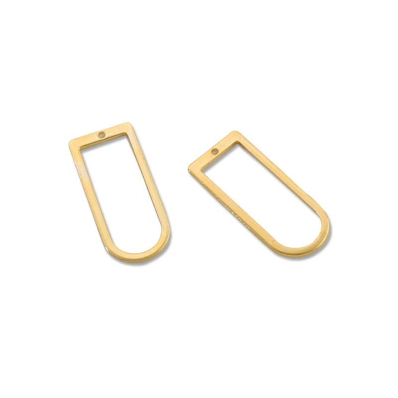 10pcs Brass Plated Geometric Charms for DIY Jewelry Making