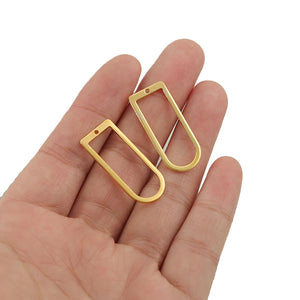 10pcs Brass Plated Geometric Charms for DIY Jewelry Making