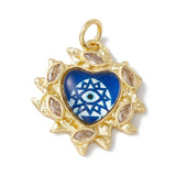 10pcs Brass Heart Charms Micro Pave Clear Cubic Zirconia Pendants