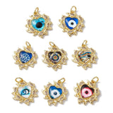 10pcs Brass Heart Charms Micro Pave Clear Cubic Zirconia Pendants