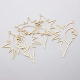 10pcs Brass Large Sun Human Face Charms Pendant Jewelry Findings