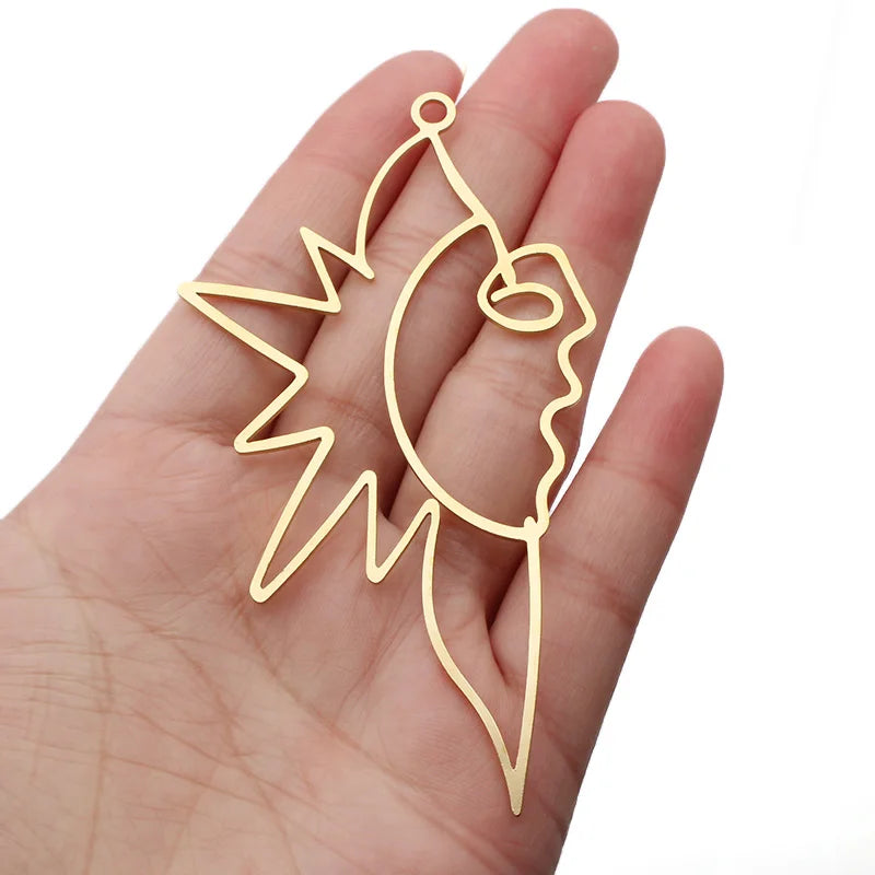 10pcs Brass Large Sun Human Face Charms Pendant Jewelry Findings