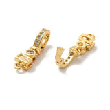 10pcs Brass CZ Fold Over Clasps, 18K Plated, Cadmium & Nickel & Lead Free