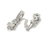 10pcs Brass CZ Fold Over Clasps, 18K Plated, Cadmium & Nickel & Lead Free