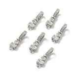10pcs Brass CZ Fold Over Clasps, 18K Plated, Cadmium & Nickel & Lead Free