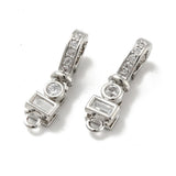 10pcs Brass CZ Fold Over Clasps, 18K Plated, Cadmium & Nickel & Lead Free