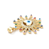 10pcs Brass CZ Pave Sun Eye Heart Enamel Pendant DIY Necklace Decor
