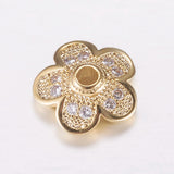 10pcs Brass CZ Bead Cap for DIY Jewelry Bracelet Choker Making Supplies