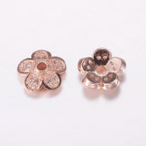 10pcs Brass CZ Bead Cap for DIY Jewelry Bracelet Choker Making Supplies