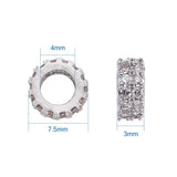 10pcs Brass CZ Beads Flat Round Spacer for Jewelry Making DIY 7.5x3mm