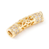 10pcs Brass CZ Curve Tube Beads - Jewelry Making Supplies