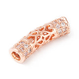 10pcs Brass CZ Curve Tube Beads - Jewelry Making Supplies