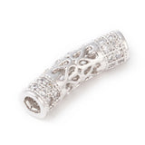 10pcs Brass CZ Curve Tube Beads - Jewelry Making Supplies
