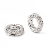 10pcs Brass CZ European Beads Large Hole Ring 10x3mm