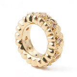 10pcs Brass CZ European Beads Large Hole Ring 10x3mm