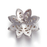 10pcs Brass CZ Flower Bead Cap 12x12x4mm DIY Jewelry Making