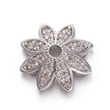 10pcs Brass CZ Flower Bead Cap 12x12x4mm DIY Jewelry Making