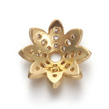 10pcs Brass CZ Flower Bead Cap 12x12x4mm DIY Jewelry Making